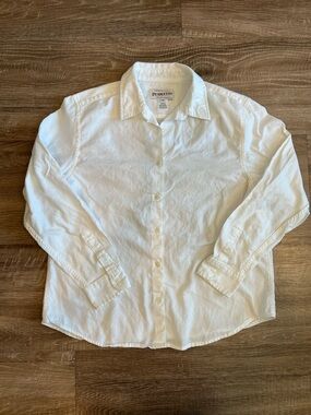 Pendleton Women’s White Cotton Button Down Shirt Size 14 Classic